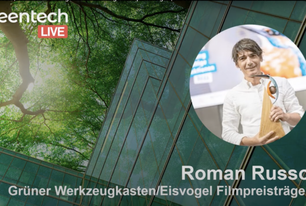 Roman Russo bei der greentech live im interview zum grüner Werkzeugkasten