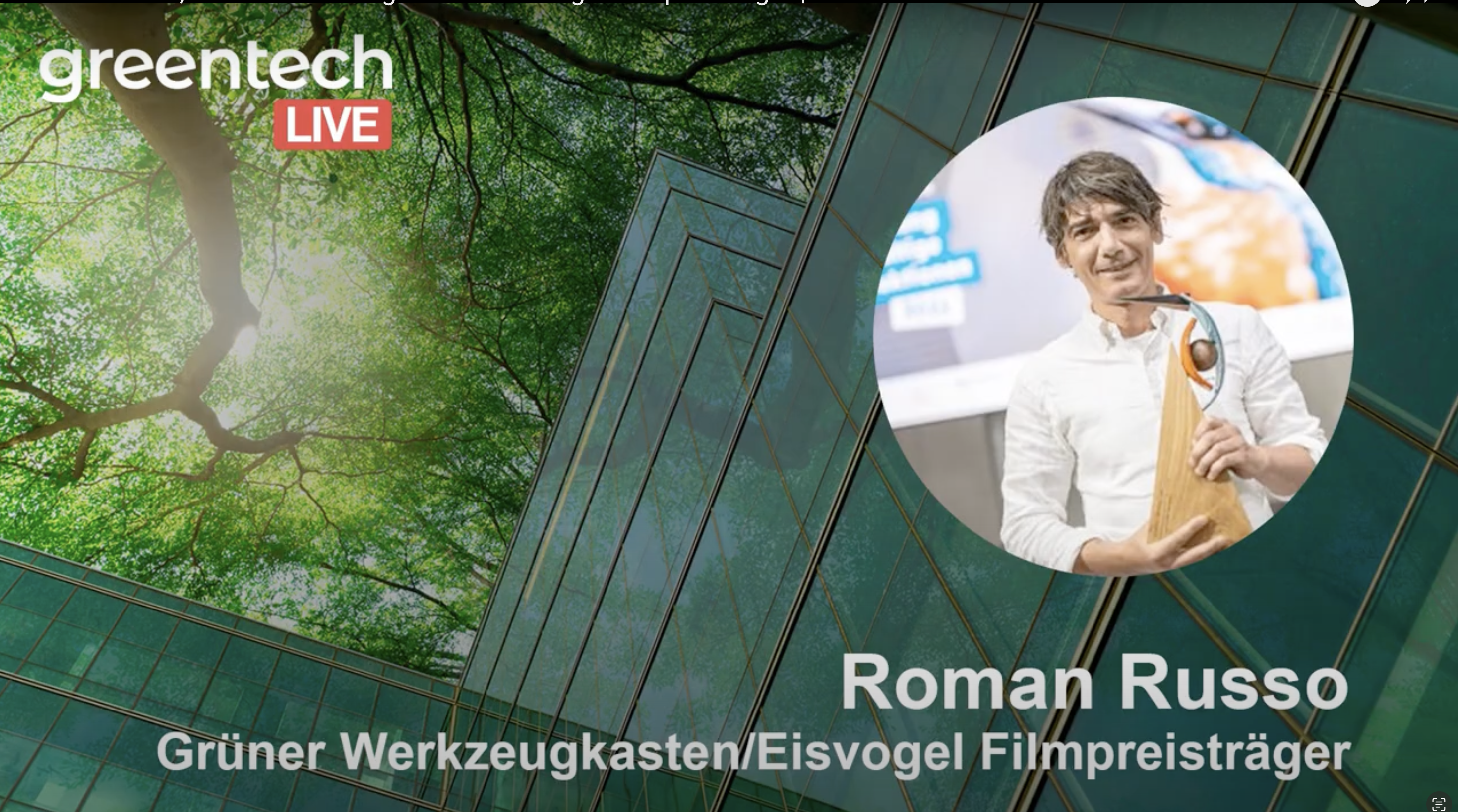 Roman Russo bei der greentech live im interview zum grüner Werkzeugkasten